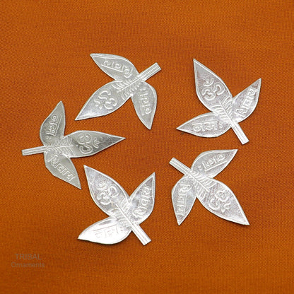 2.8 cm Lord Shiva bel Patra Solid silver handmade solid belva patra, shiva worshipping/ puja article, bel tree leaves for puja su599 - TRIBAL ORNAMENTS