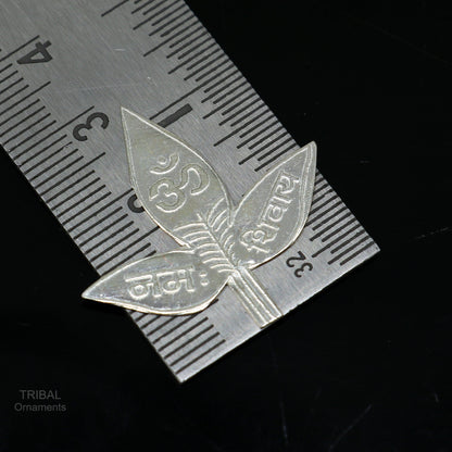 2.8 cm Lord Shiva bel Patra Solid silver handmade solid belva patra, shiva worshipping/ puja article, bel tree leaves for puja su599 - TRIBAL ORNAMENTS