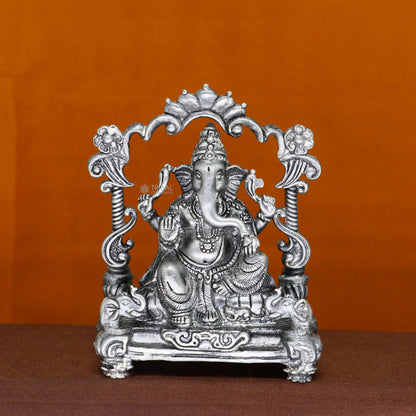 2.9" 925 Sterling silver handmade Idol lord Ganesh statue, Lord Ganesha known for his wisdom, ability to remove obstacles diwali gift art699 - TRIBAL ORNAMENTS