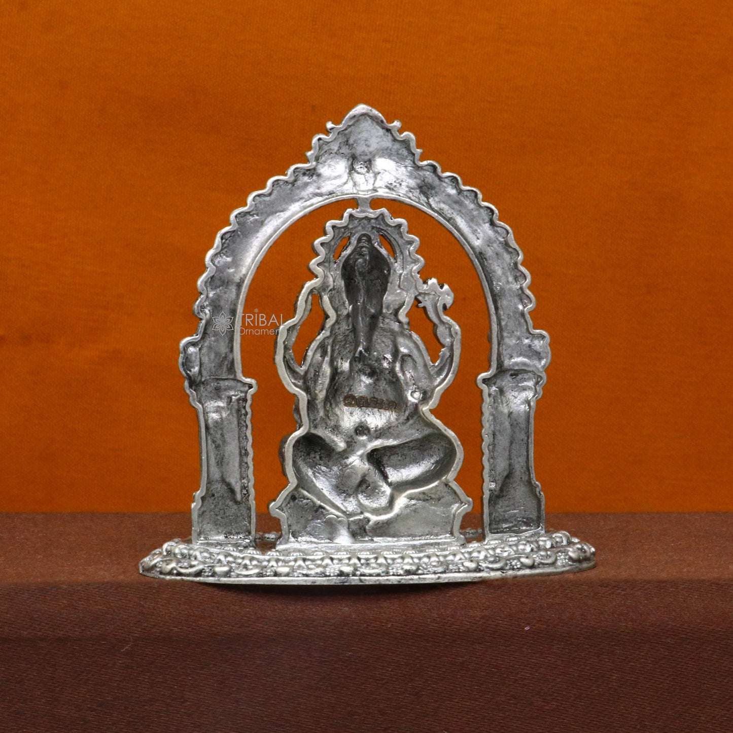 2" 925 Sterling silver handmade Hindu God Idol Ganesha statue, puja article figurine, home decor Diwali puja Divine silver article art704 - TRIBAL ORNAMENTS