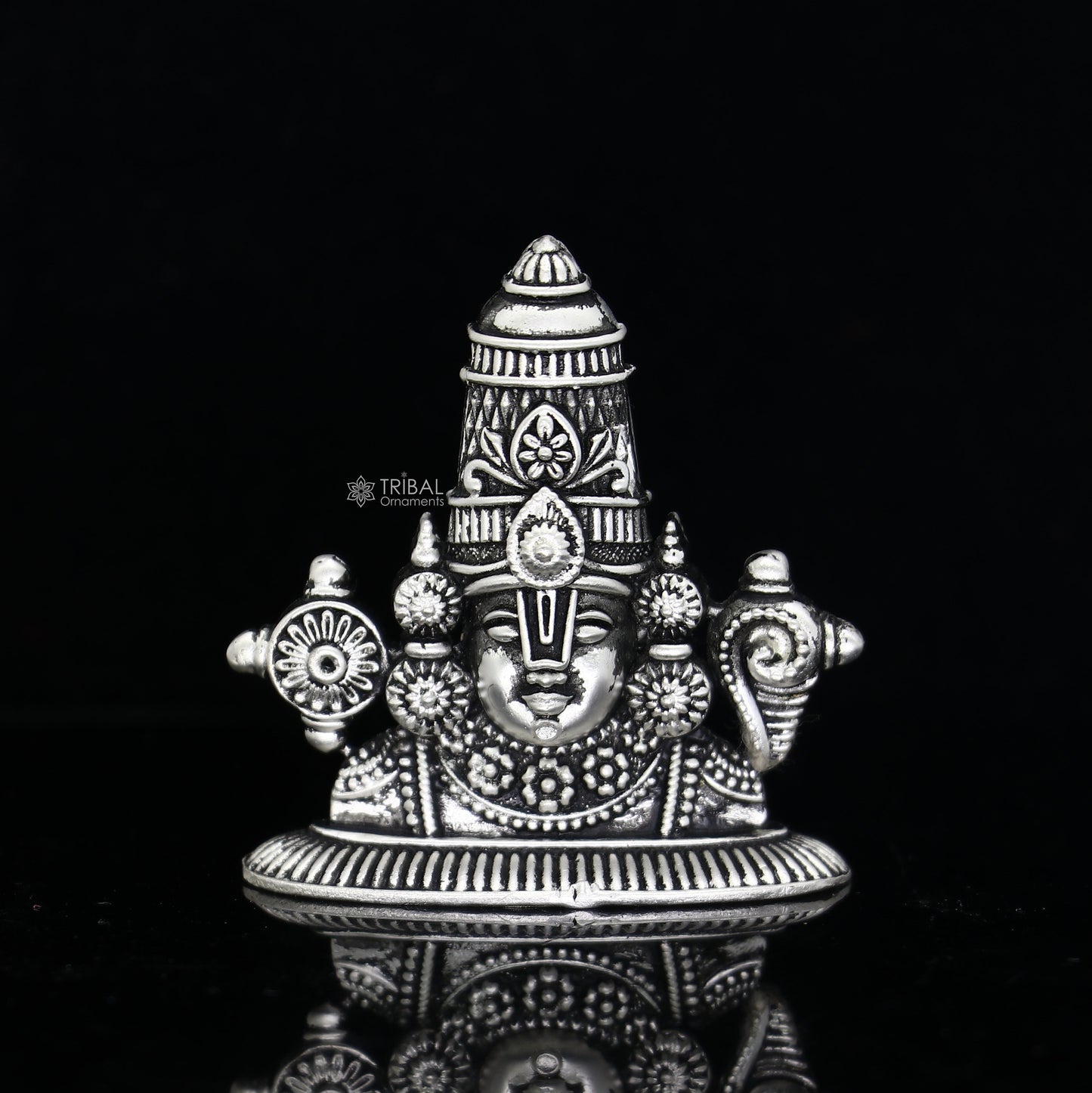 2" 925 sterling silver stylish divine Venkateswara swamy idol tirupati balaji statue sculpture figurine amazing crafted statue gift art697 - TRIBAL ORNAMENTS
