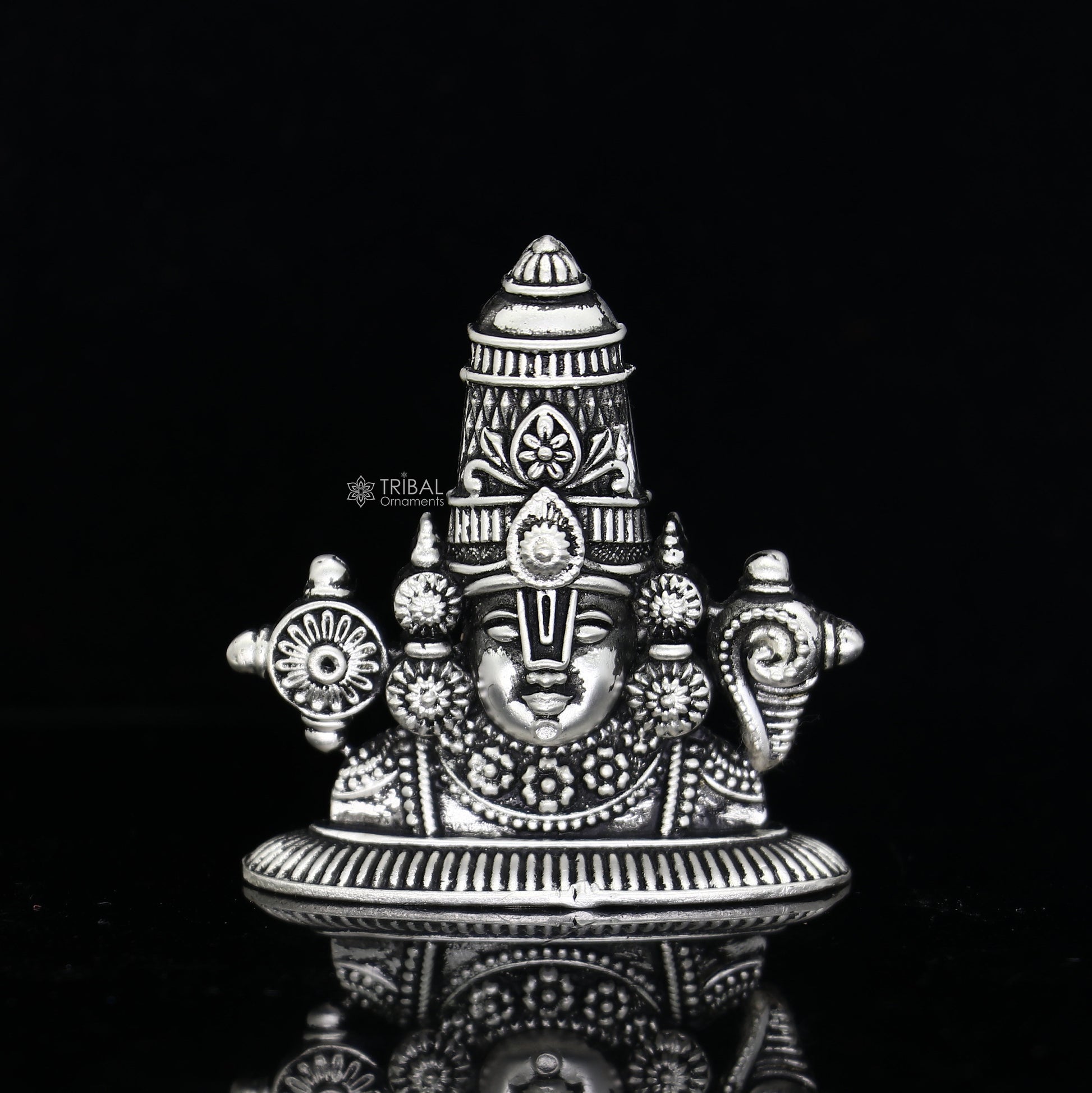 2" 925 sterling silver stylish divine Venkateswara swamy idol tirupati balaji statue sculpture figurine amazing crafted statue gift art697 - TRIBAL ORNAMENTS