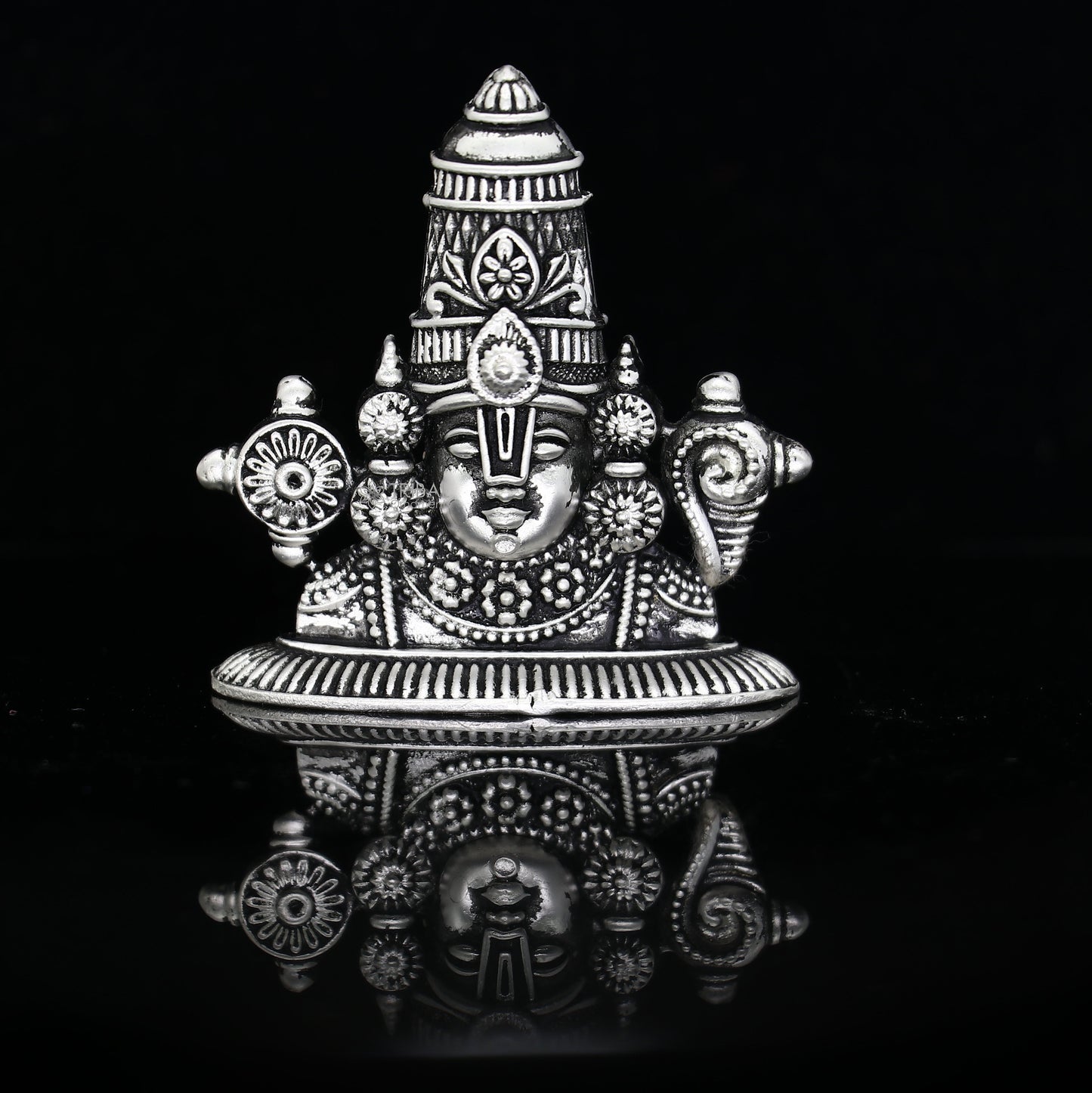 2" 925 sterling silver stylish divine Venkateswara swamy idol tirupati balaji statue sculpture figurine amazing crafted statue gift art697 - TRIBAL ORNAMENTS
