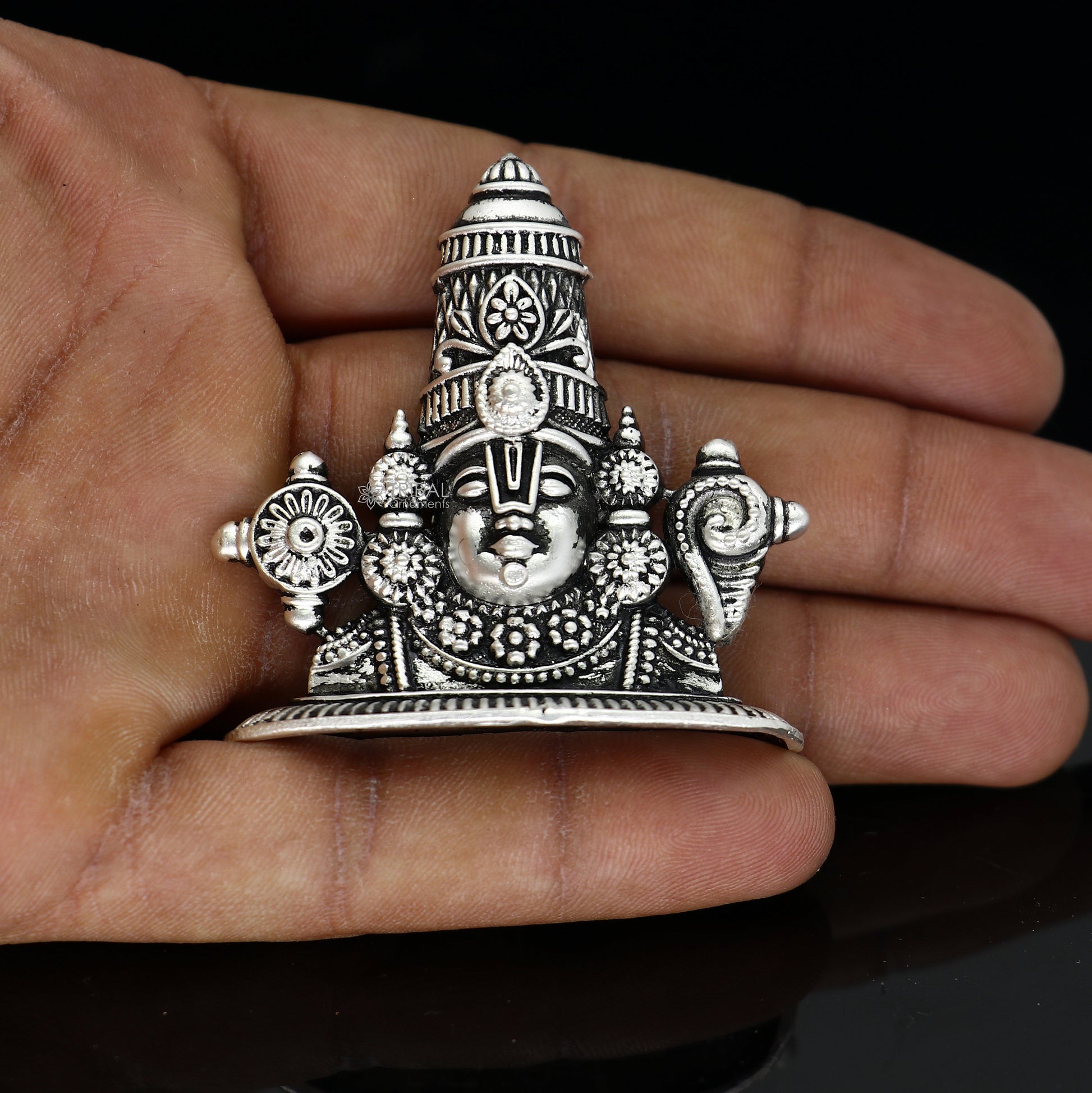2" 925 sterling silver stylish divine Venkateswara swamy idol tirupati balaji statue sculpture figurine amazing crafted statue gift art697 - TRIBAL ORNAMENTS