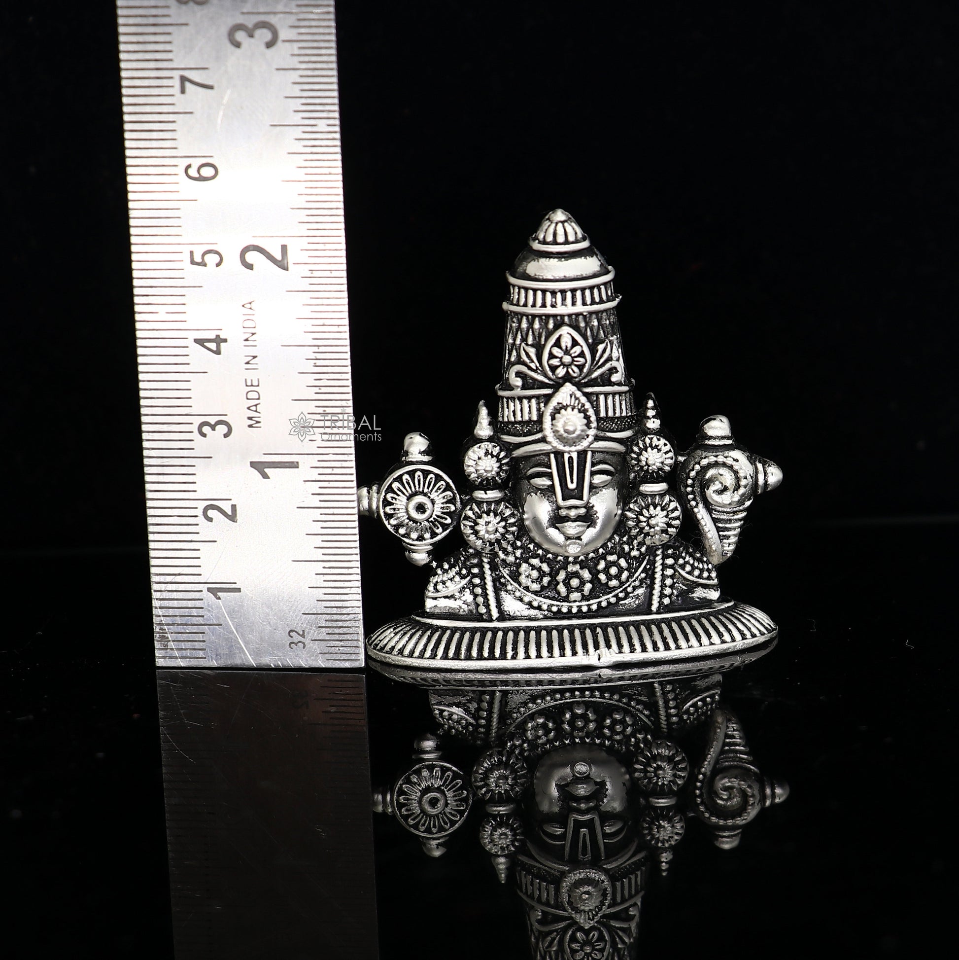 2" 925 sterling silver stylish divine Venkateswara swamy idol tirupati balaji statue sculpture figurine amazing crafted statue gift art697 - TRIBAL ORNAMENTS
