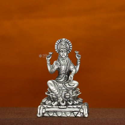Tribal Ornaments 2-inch Goddess Lakshmi divine statue figurine for puja, symbolizing wealth and prosperity for Diwali worship.