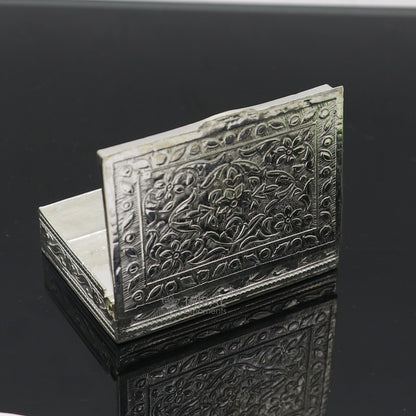 2"X1.2" 925 sterling silver trinket box, kajal box/casket box brides rectangle shape box collection, container box, eyeliner box stb821 - TRIBAL ORNAMENTS