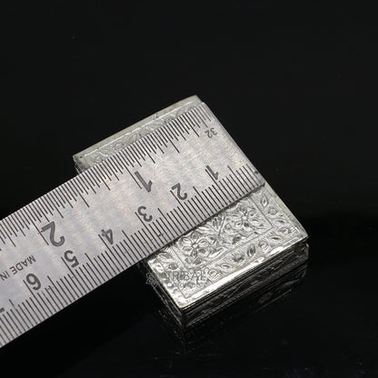 2"X1.2" 925 sterling silver trinket box, kajal box/casket box brides rectangle shape box collection, container box, eyeliner box stb821 - TRIBAL ORNAMENTS