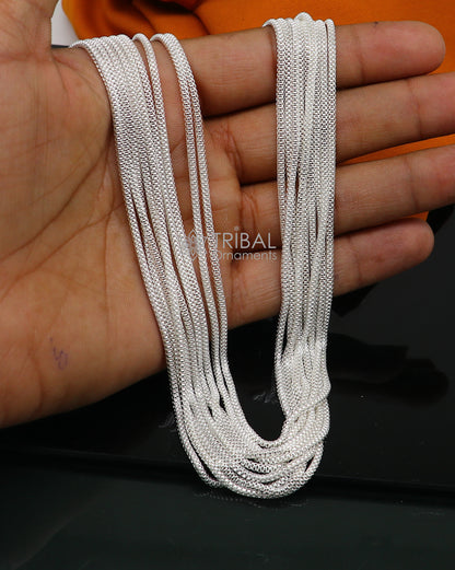 20-inch 2mm sterling silver round box chain necklace by Tribal Ornaments, stylish jewelry for men and women, perfect for gifting
