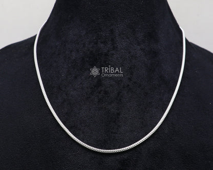 20-inch 2mm sterling silver round box chain necklace by Tribal Ornaments, stylish unisex jewelry for men and women.