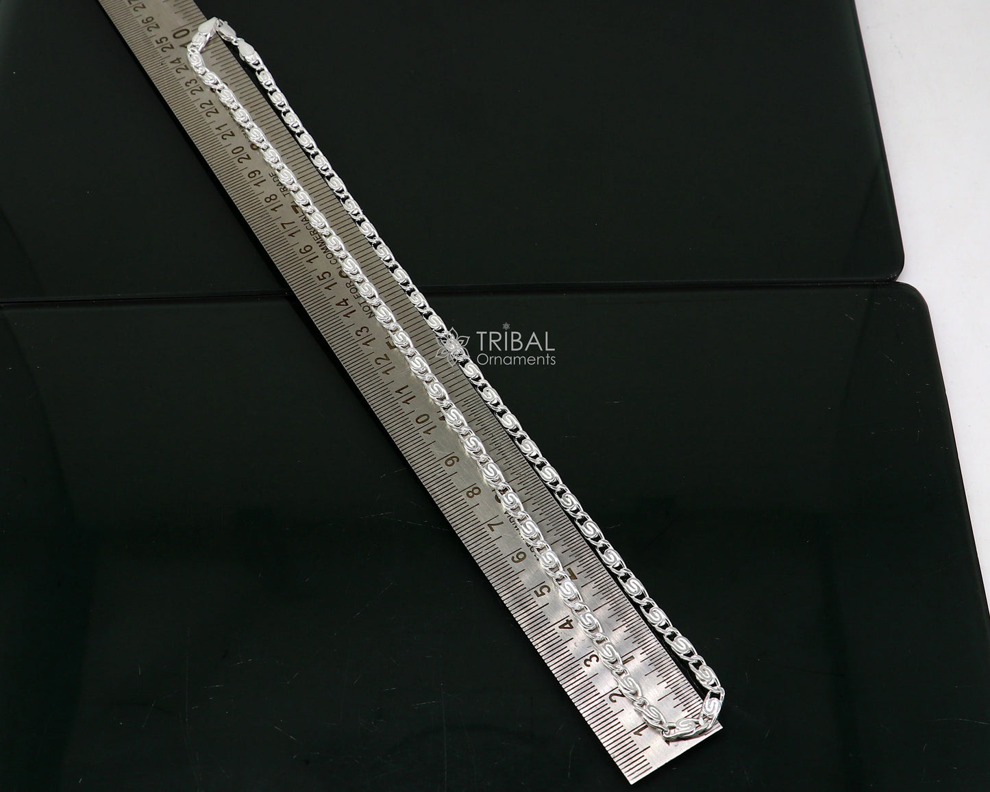 20" 3.5 MM 925 sterling silver handmade solid fancy stylish silver chain necklace nawabi chain best gifting jewelry from India ch226 - TRIBAL ORNAMENTS