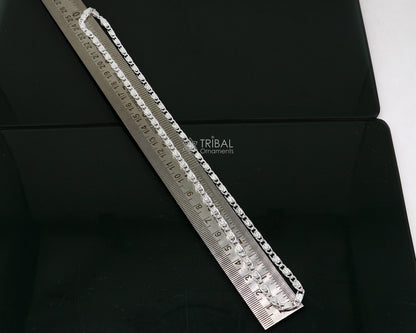 20-inch 3.5mm sterling silver Nawabi chain necklace by Tribal Ornaments, handmade, stylish, unisex jewelry for gifting.