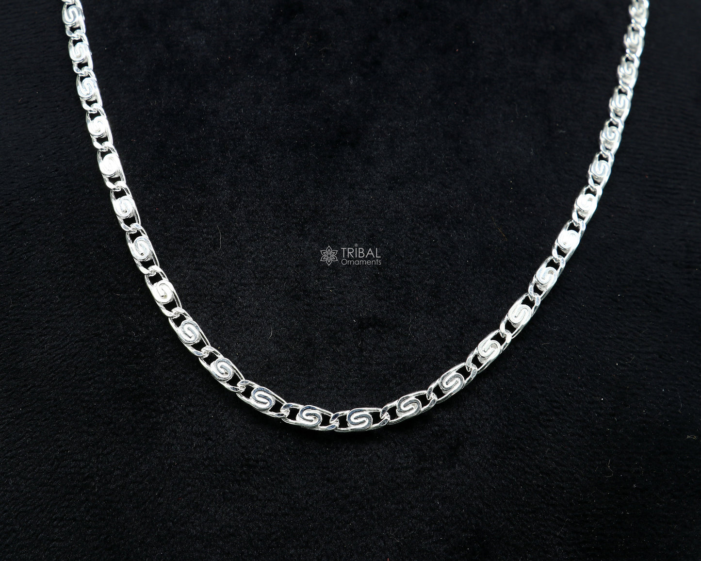 20" 3.5 MM 925 sterling silver handmade solid fancy stylish silver chain necklace nawabi chain best gifting jewelry from India ch226 - TRIBAL ORNAMENTS