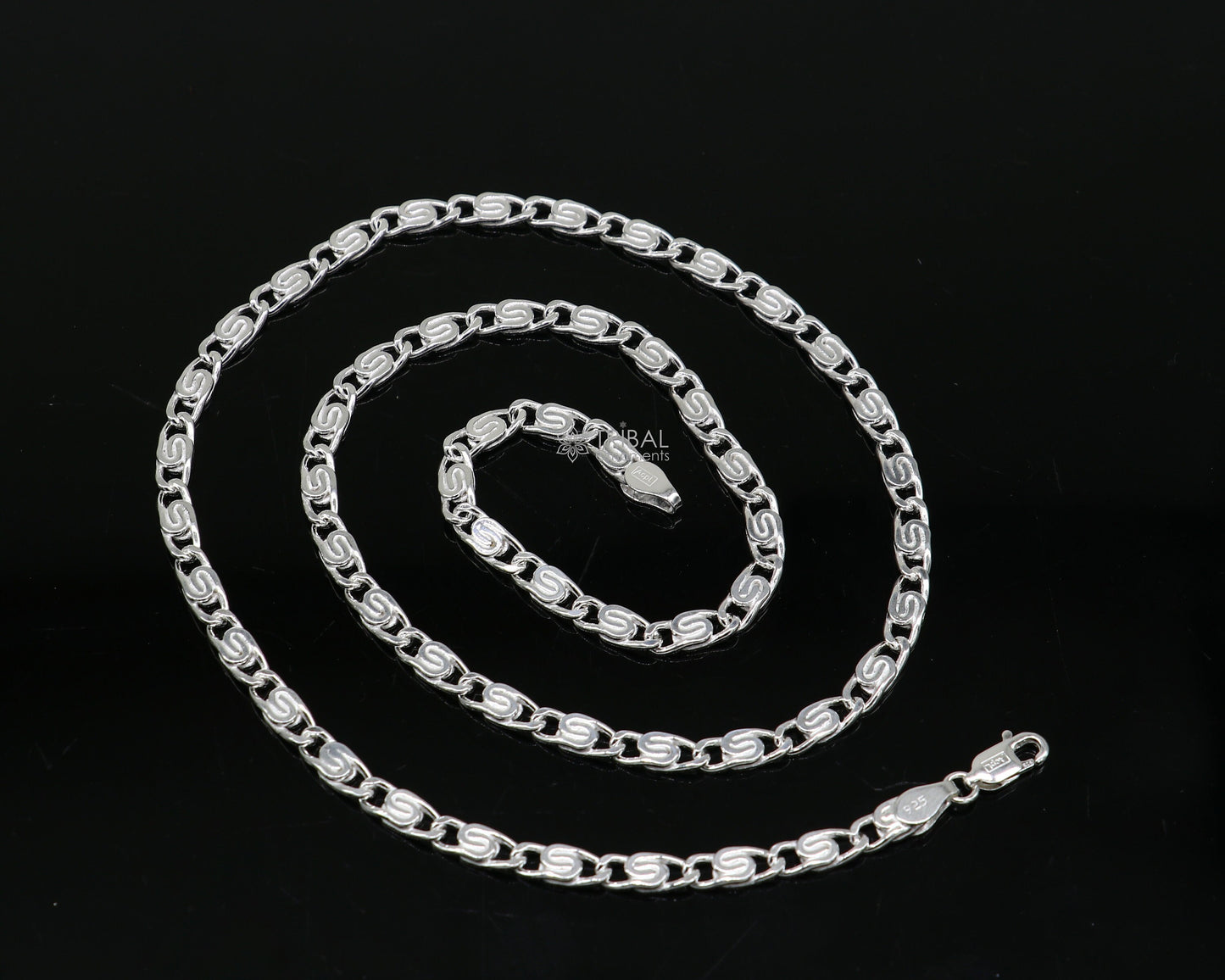 20" 3.5 MM 925 sterling silver handmade solid fancy stylish silver chain necklace nawabi chain best gifting jewelry from India ch226 - TRIBAL ORNAMENTS