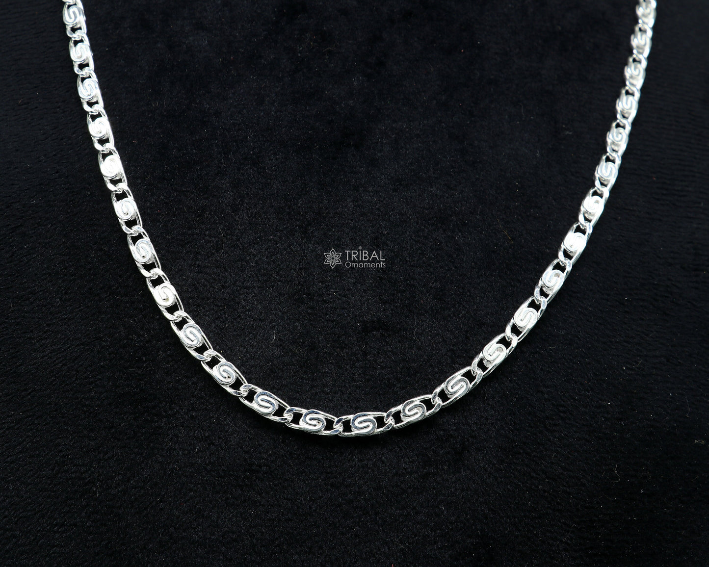 20" 3.5 MM 925 sterling silver handmade solid fancy stylish silver chain necklace nawabi chain best gifting jewelry from India ch226 - TRIBAL ORNAMENTS