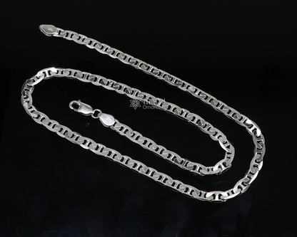 20-inch 3.5mm TRIBAL ORNAMENTS sterling silver Nawabi chain, stylish handmade unisex jewelry, perfect for gifting