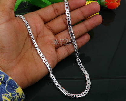 Stylish 20-inch 925 sterling silver Nawabi chain necklace handmade by Tribal Ornaments, ideal unisex jewelry gift accessory.
