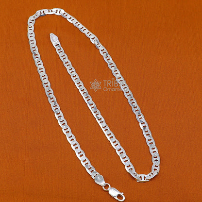 Sterling silver 20-inch Nawabi chain necklace by Tribal Ornaments, stylish handmade unisex jewelry with 3.5mm links.