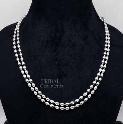 20" 4MM 925 sterling silver beaded chains for adding elegance and sparkle to any outfit their captivating beauty and graceful movement CH219 - TRIBAL ORNAMENTS