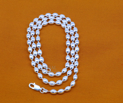 20" 4MM 925 sterling silver beaded chains for adding elegance and sparkle to any outfit their captivating beauty and graceful movement CH219 - TRIBAL ORNAMENTS