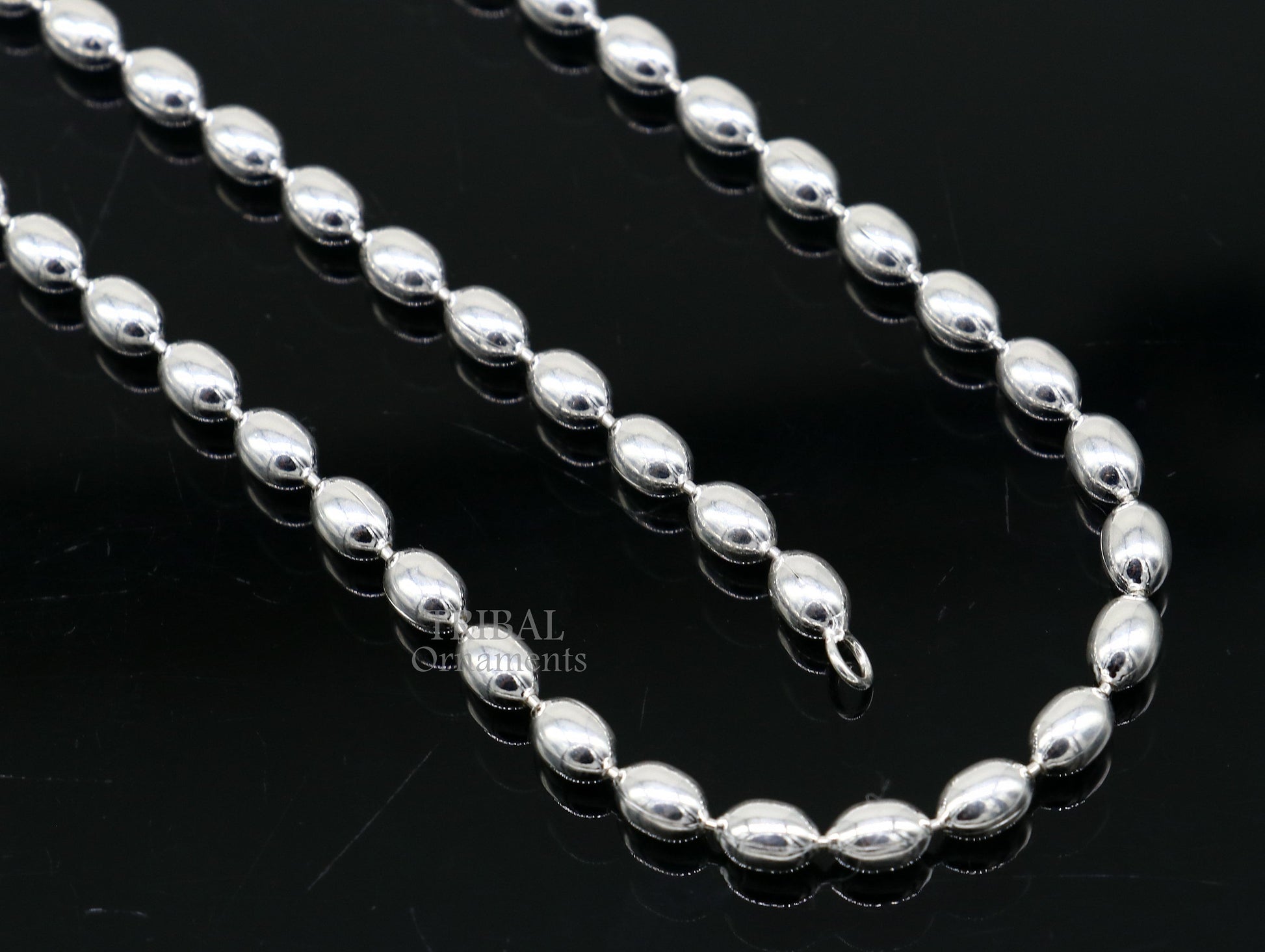 20" 4MM 925 sterling silver beaded chains for adding elegance and sparkle to any outfit their captivating beauty and graceful movement CH219 - TRIBAL ORNAMENTS