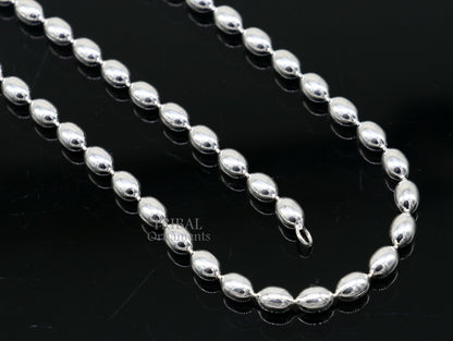 20" 4MM 925 sterling silver beaded chains for adding elegance and sparkle to any outfit their captivating beauty and graceful movement CH219 - TRIBAL ORNAMENTS