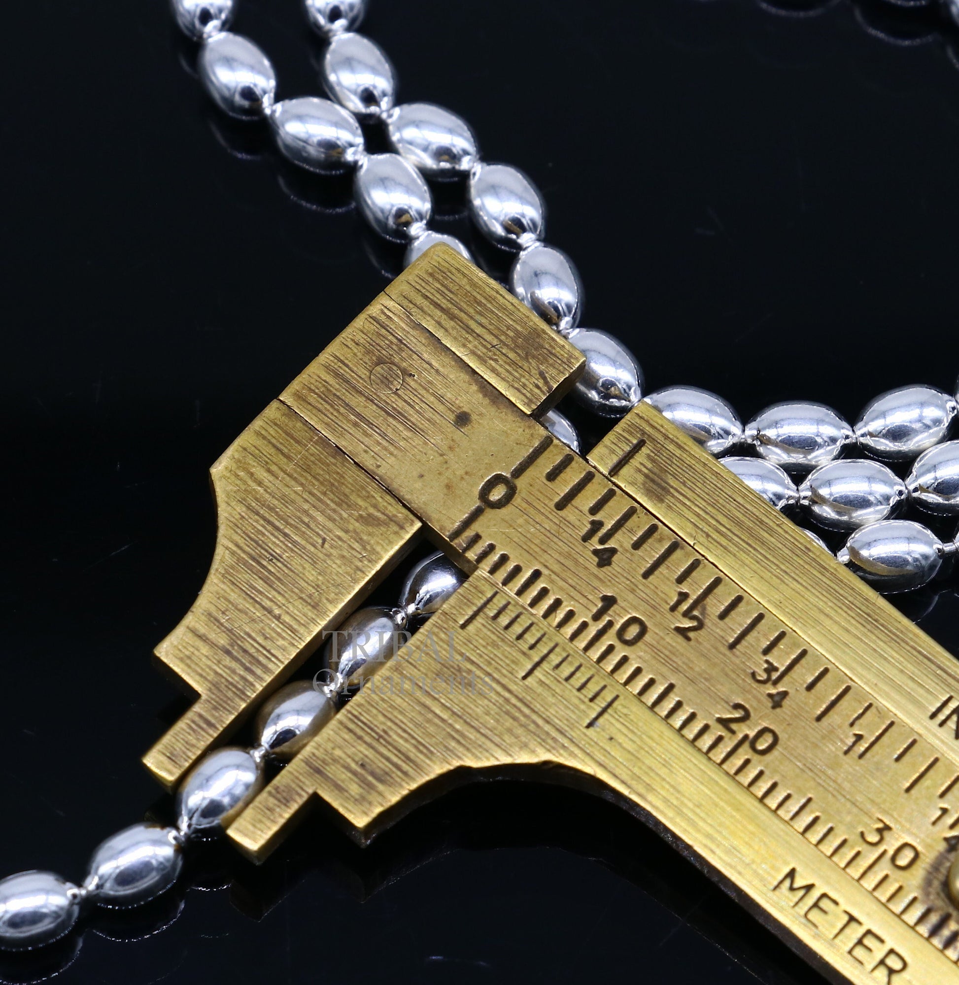 20" 4MM 925 sterling silver beaded chains for adding elegance and sparkle to any outfit their captivating beauty and graceful movement CH219 - TRIBAL ORNAMENTS