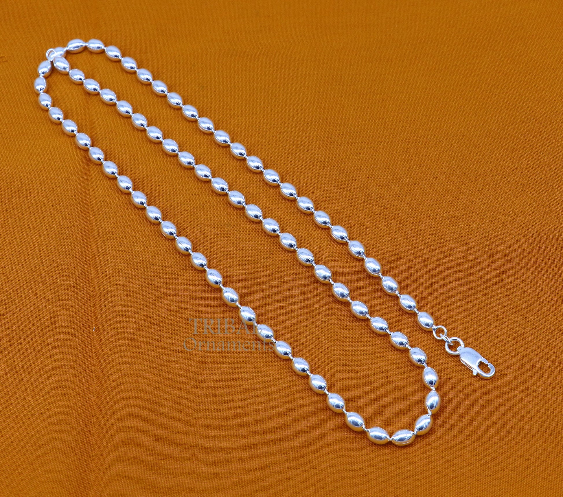20" 4MM 925 sterling silver beaded chains for adding elegance and sparkle to any outfit their captivating beauty and graceful movement CH219 - TRIBAL ORNAMENTS