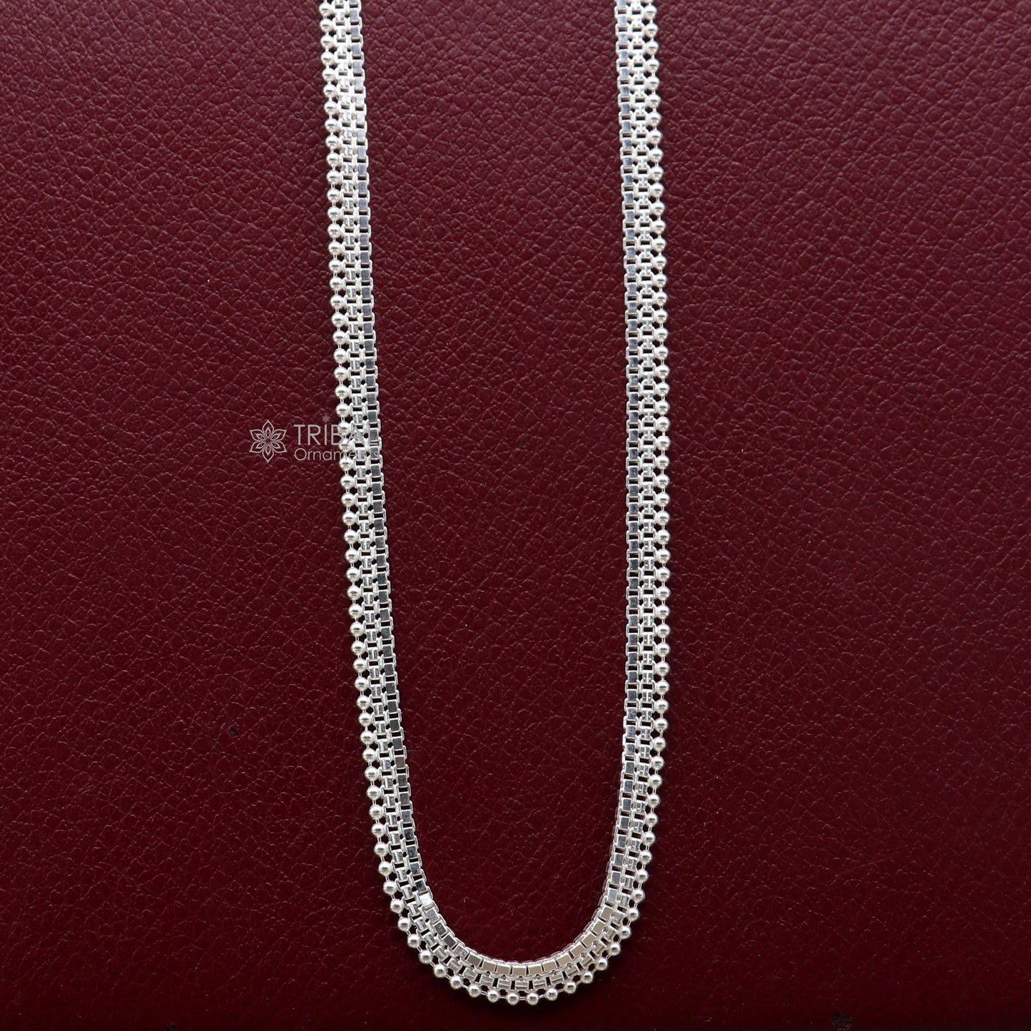 20" 4mm 925 sterling silver handmade amazing delicate solid waved beads high quality chains necklace, best gifting necklace chain ch579 - TRIBAL ORNAMENTS