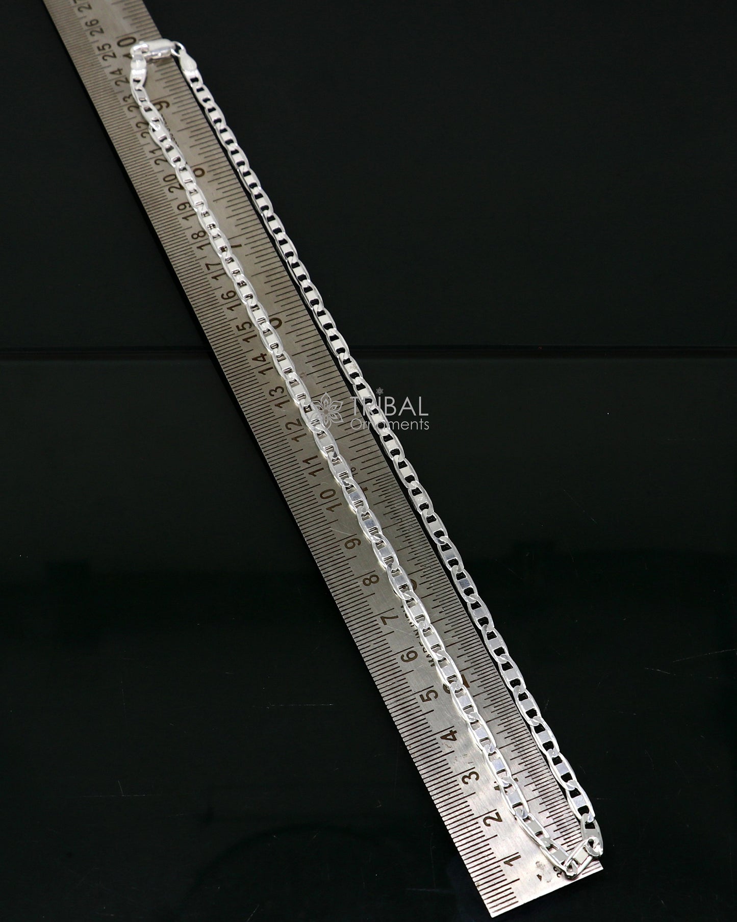 20" 4MM 925 sterling silver handmade solid fancy stylish silver chain necklace Nawabi chain best gifting jewelry from India ch242 - TRIBAL ORNAMENTS