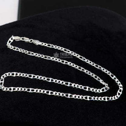 20-inch 4mm sterling silver Nawabi chain from Tribal Ornaments featuring handmade stylish jewelry for men.