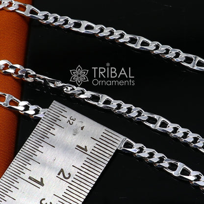 20-inch 4mm sterling silver Nawabi chain necklace by TRIBAL ORNAMENTS, stylish handmade jewelry for men, ideal for gifting.