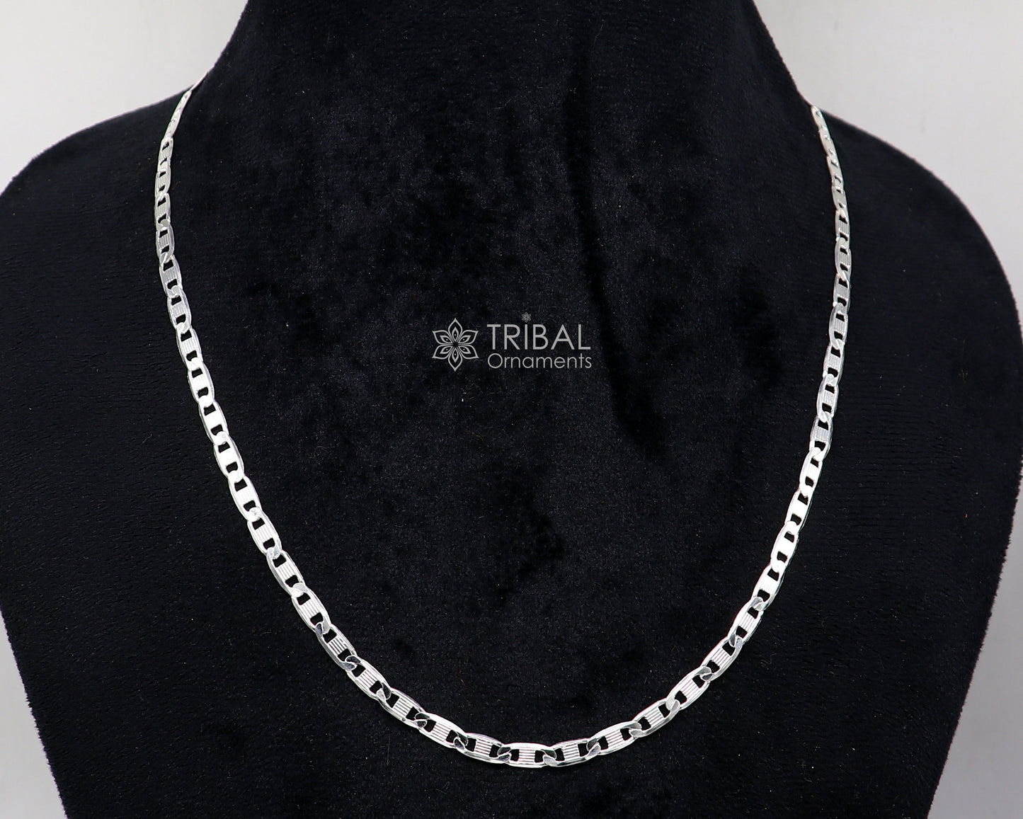 20" 4MM 925 sterling silver handmade solid fancy stylish silver chain necklace nawabi Luxury chain best gifting jewelry from India ch236 - TRIBAL ORNAMENTS