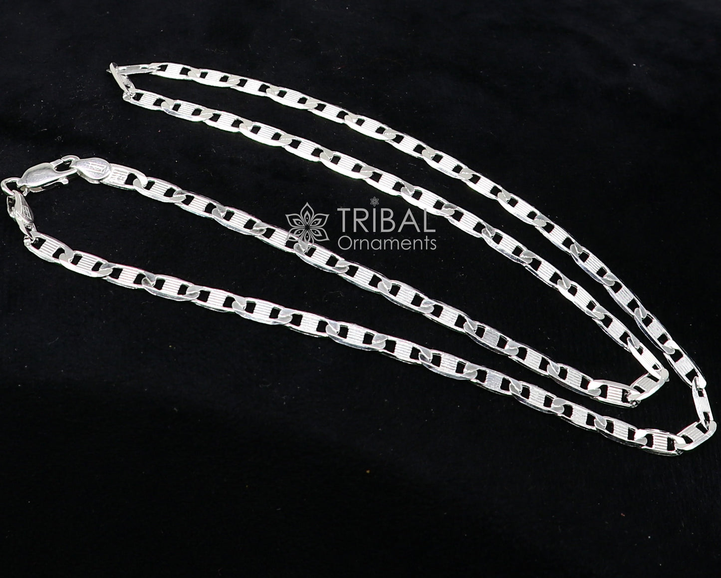20" 4MM 925 sterling silver handmade solid fancy stylish silver chain necklace nawabi Luxury chain best gifting jewelry from India ch236 - TRIBAL ORNAMENTS
