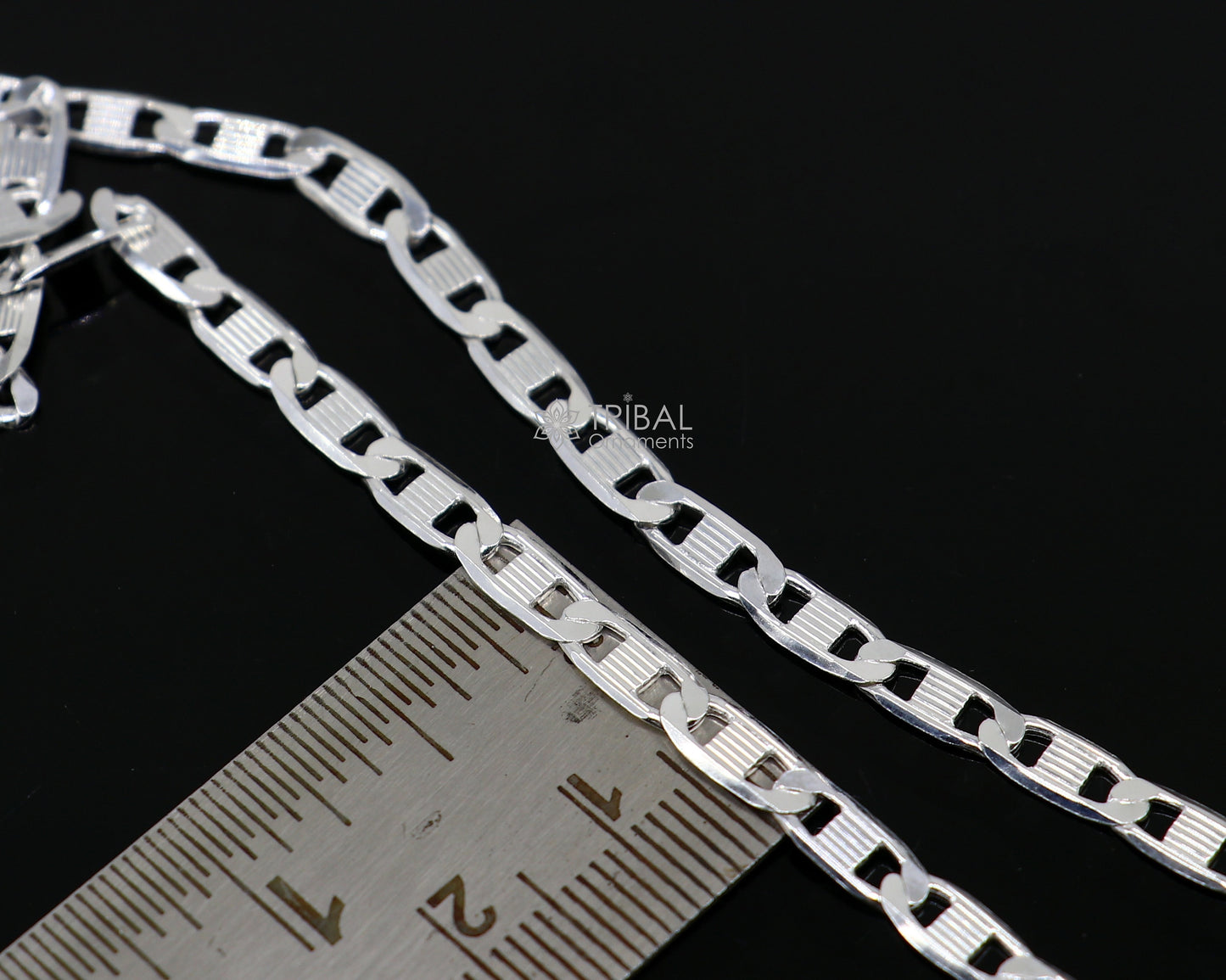 20" 4MM 925 sterling silver handmade solid fancy stylish silver chain necklace nawabi Luxury chain best gifting jewelry from India ch236 - TRIBAL ORNAMENTS