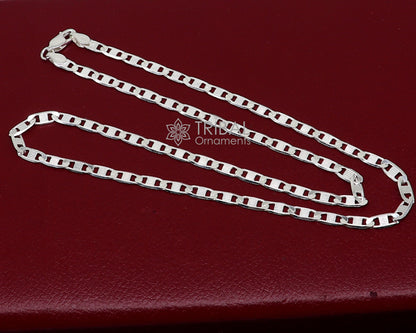 20-inch 4mm sterling silver Nawabi luxury chain by TRIBAL ORNAMENTS, stylish handmade jewelry for men, perfect gift option