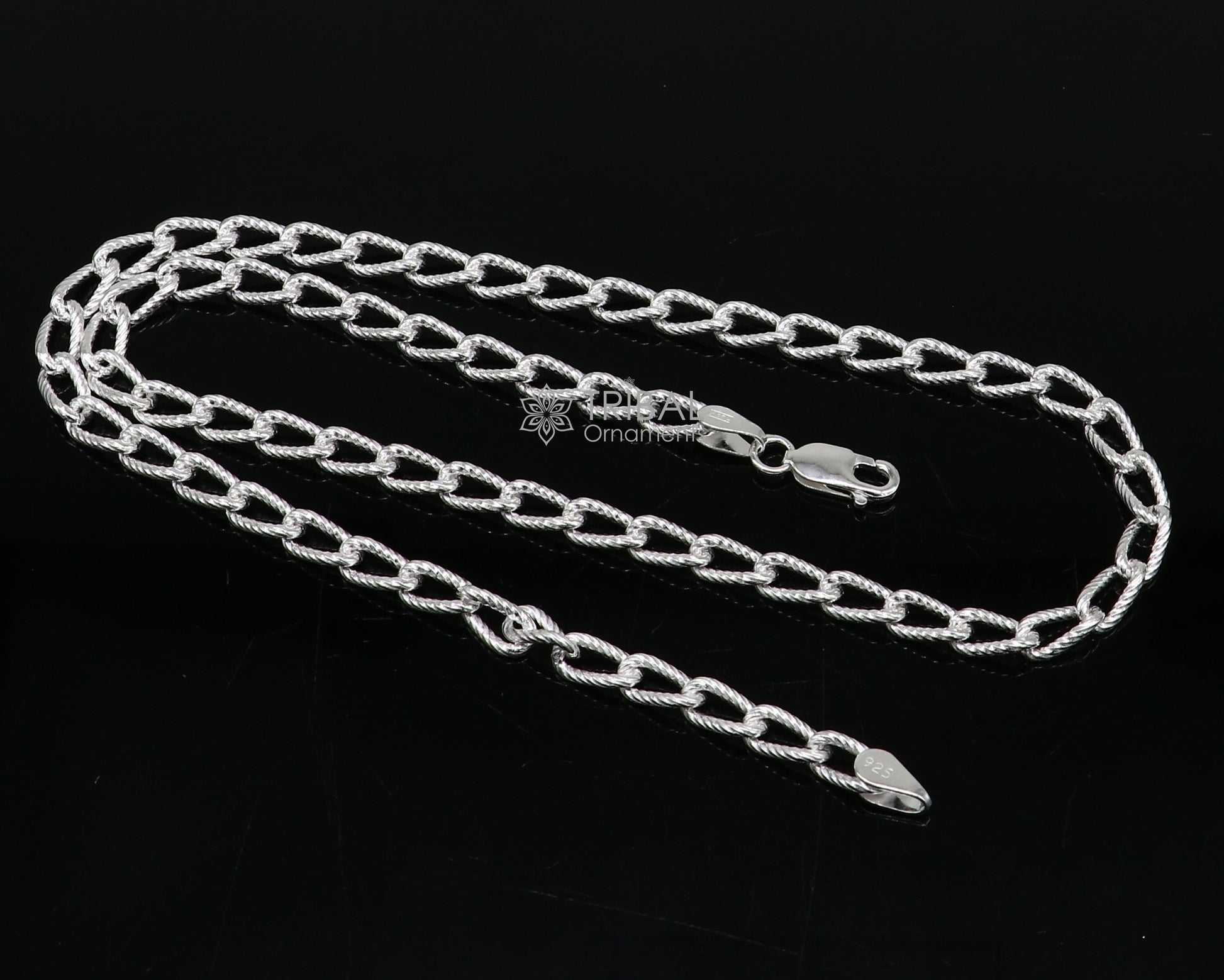 20" 5 mm 925 sterling silver handmade amazing unique trendy style chain necklace excellent gifting jewelry for men's women's chain ch227 - TRIBAL ORNAMENTS