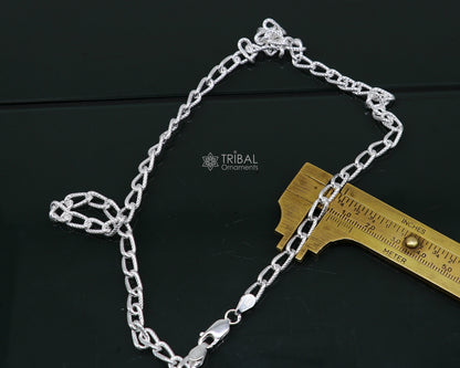 925 sterling silver trendy chain necklace by TRIBAL ORNAMENTS, featuring a unique handmade design for men and women.