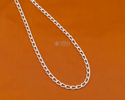 925 sterling silver trendy chain necklace by Tribal Ornaments, featuring a unique handmade design for men and women.