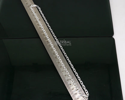 20-inch 5mm sterling silver Rolo chain necklace with vintage look, unisex design, handmade jewelry from TRIBAL ORNAMENTS.