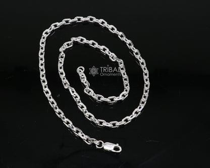 20-inch 5mm 925 sterling silver vintage-style Rolo chain necklace, unisex handmade jewelry from Tribal Ornaments.