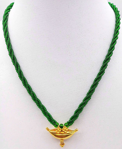 20 karat yellow gold vintage antique style handmade amulet pendant necklace jewelry for girl's women's from tribal Rajasthan india - TRIBAL ORNAMENTS