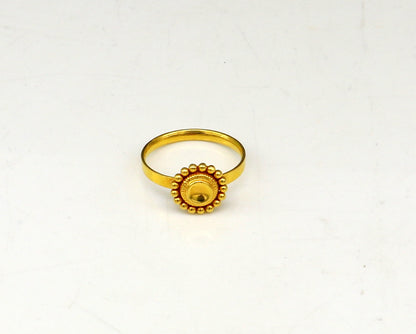 22KT yellow gold vintage-style ring band by Tribal Ornaments, lightweight bridal jewelry with intricate design, size 7.