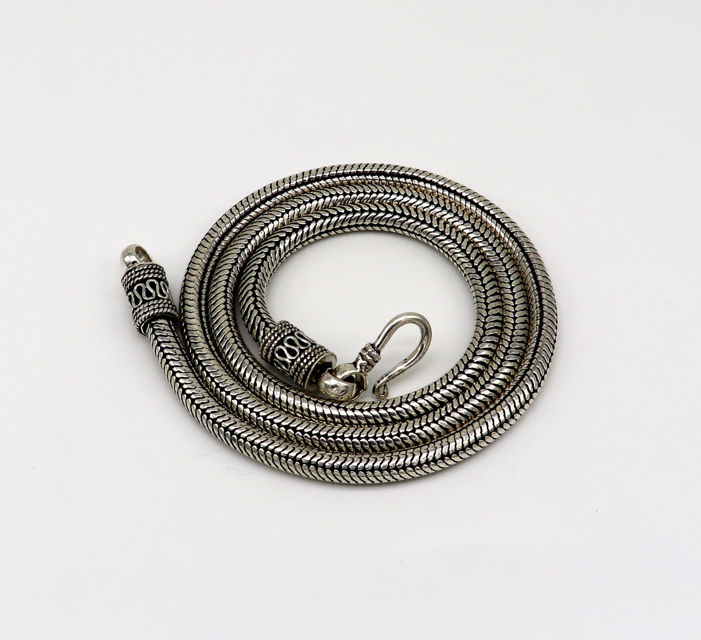 22" 5mm solid 925 sterling silver handmade snake chain, pendant chain, excellent oxidized necklace vintage stylish tribal jewelry ch102 - TRIBAL ORNAMENTS