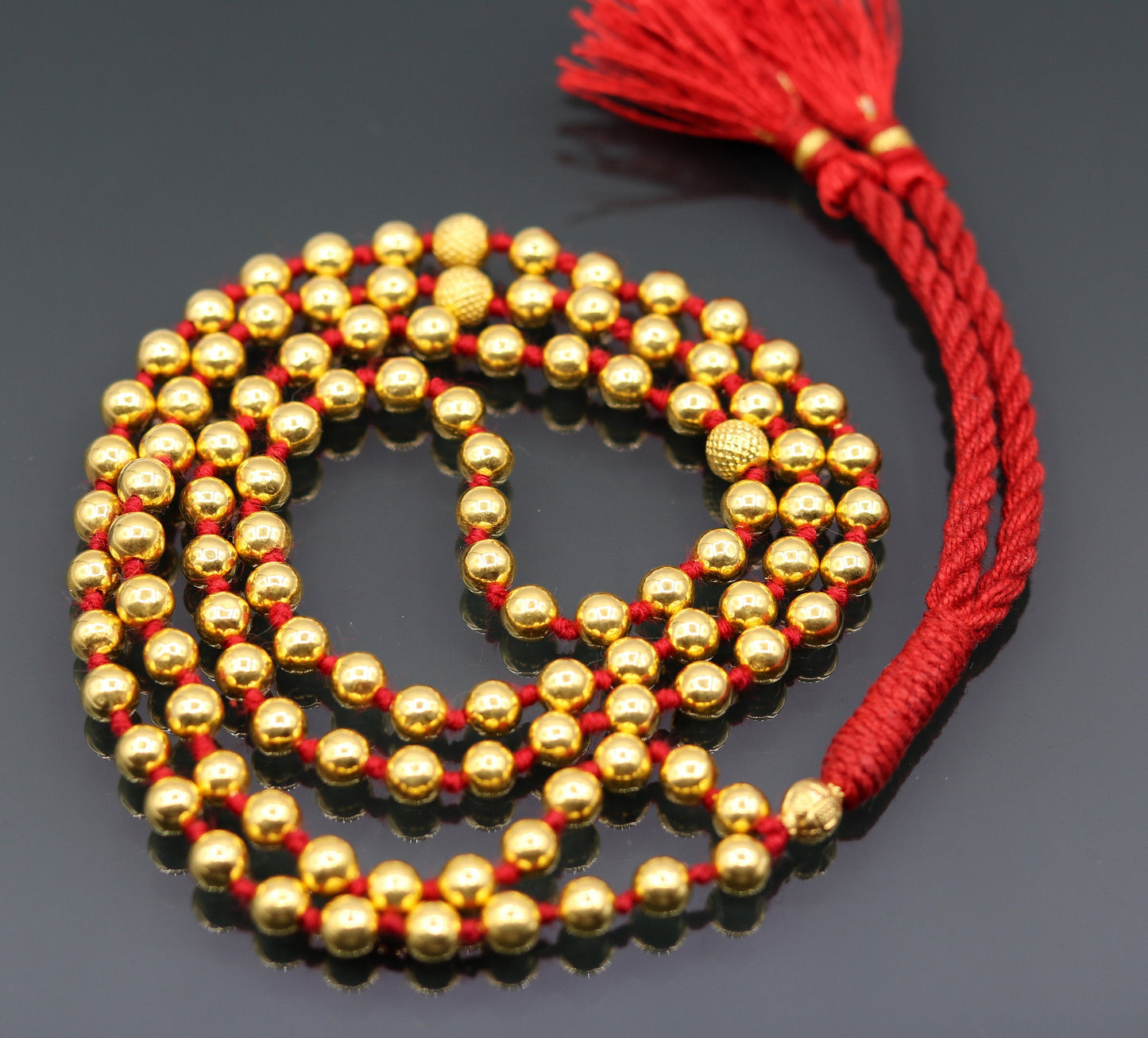 20 karat yellow gold handmade fabulous 108 beads japp mala with guru and market beads japp mala,excellent japping mantra meditation necklace - TRIBAL ORNAMENTS