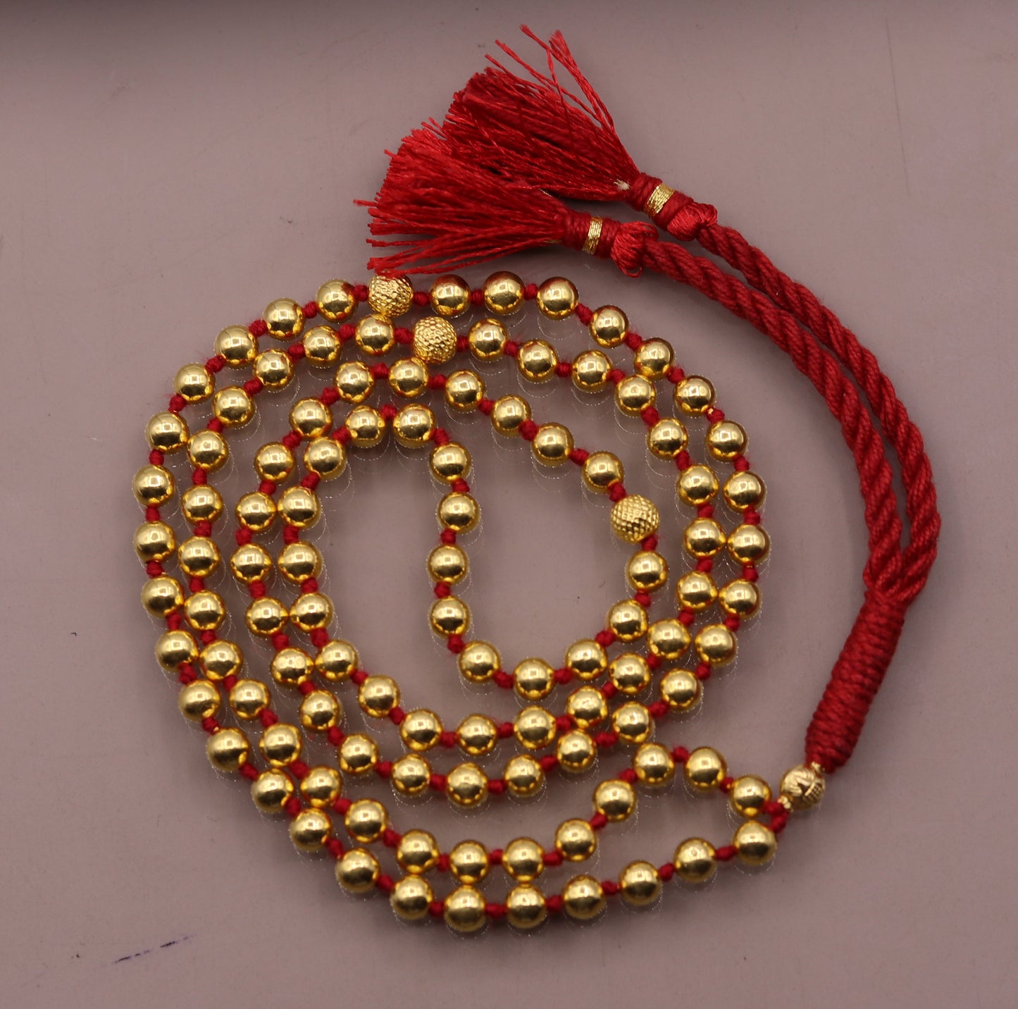 20 karat yellow gold handmade fabulous 108 beads japp mala with guru and market beads japp mala,excellent japping mantra meditation necklace - TRIBAL ORNAMENTS