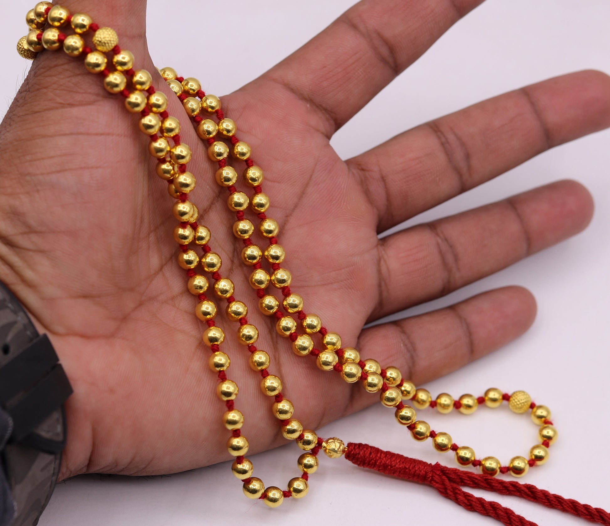 20 karat yellow gold handmade fabulous 108 beads japp mala with guru and market beads japp mala,excellent japping mantra meditation necklace - TRIBAL ORNAMENTS