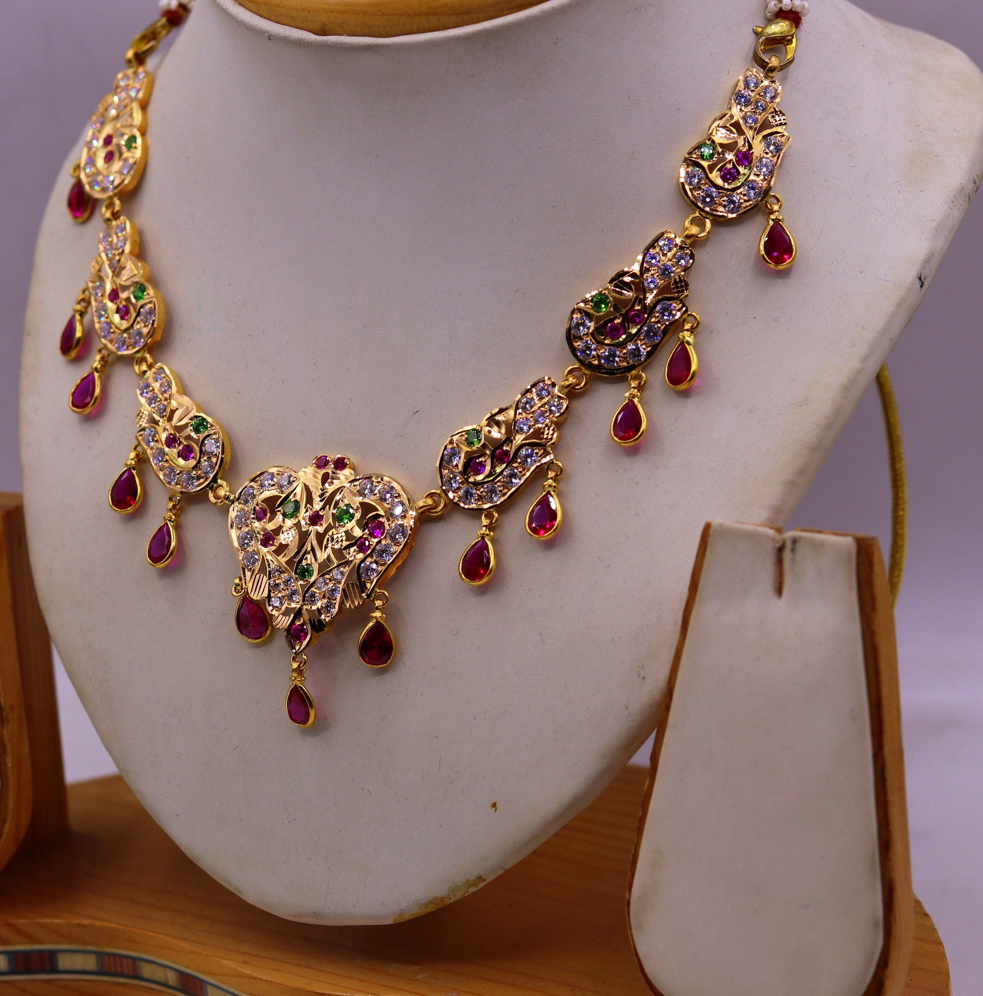 22 karat yellow gold Vintage traditional stylish Necklace indian gold jewellery from rajasthan and punjab india - TRIBAL ORNAMENTS