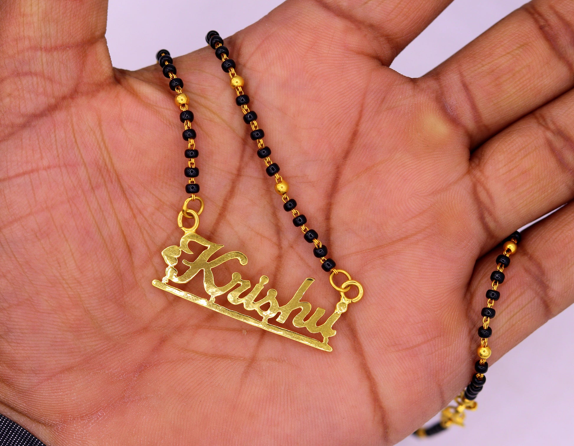 22k yellow gold handmade Solid Gold English Name Necklace Gold Name Necklace - Old English Necklace - Personalized Necklace - Gift for her - TRIBAL ORNAMENTS