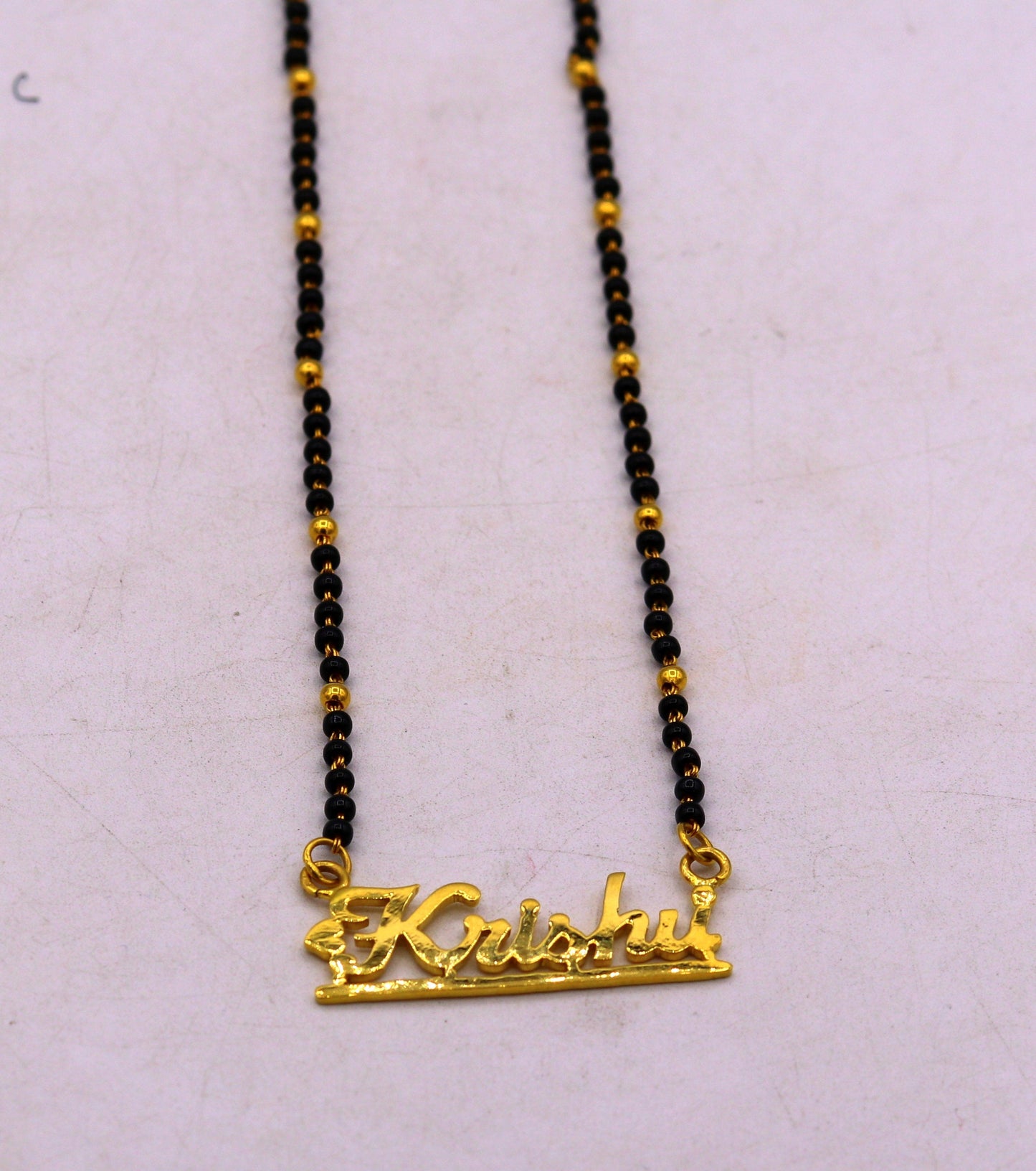 22k yellow gold handmade Solid Gold English Name Necklace Gold Name Necklace - Old English Necklace - Personalized Necklace - Gift for her - TRIBAL ORNAMENTS